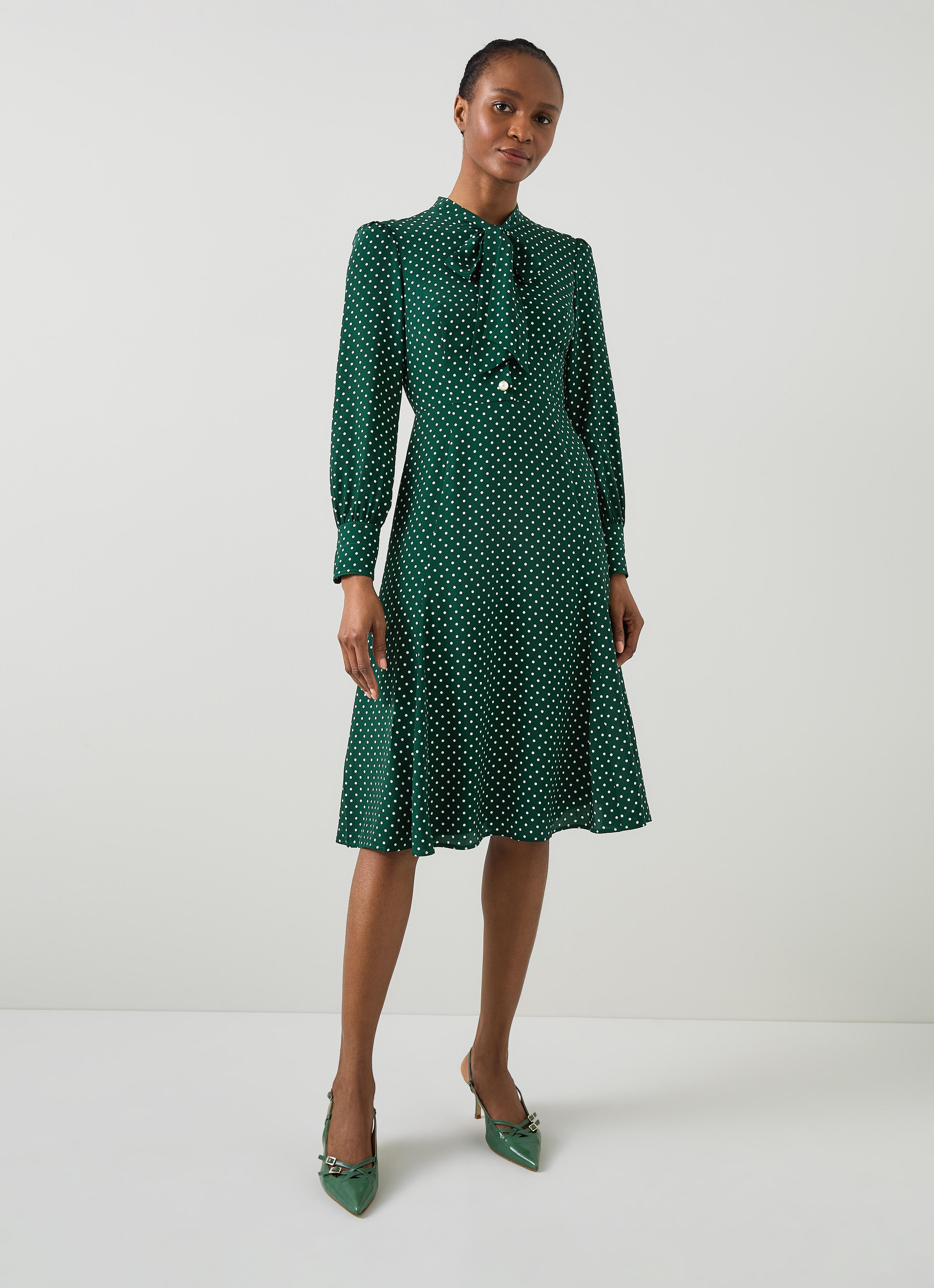 Green deals spotted dresses